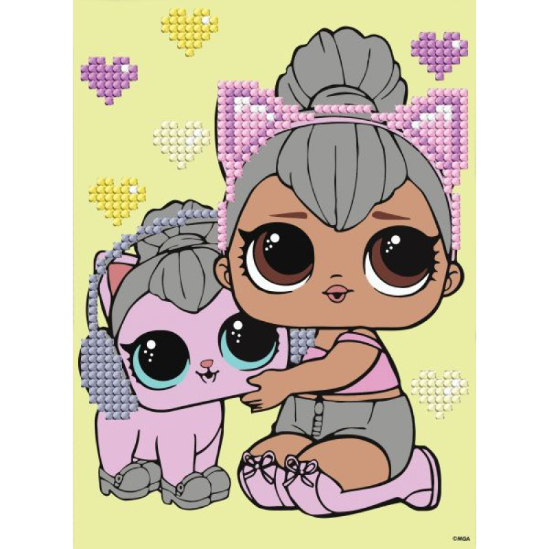 Алмазна мозаїка з частковою викладкою - LOL Surprise! Kitty Queen With Kitty Kitty