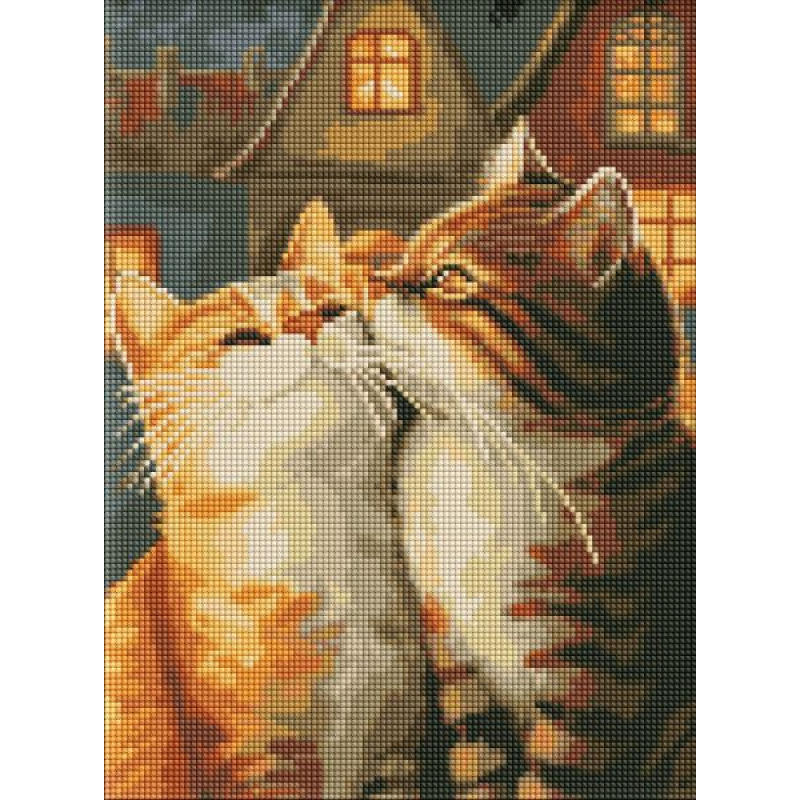 Алмазна мозаїка - Закохані котики ©art_selena_ua