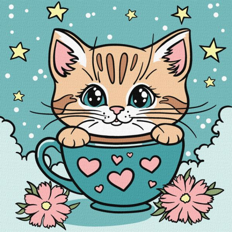 Картина за номерами - Чудовий котик ©art_selena_ua