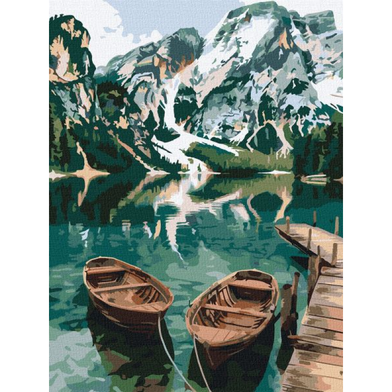 Картина за номерами - Човни на дзеркальному озері ©art_selena_ua