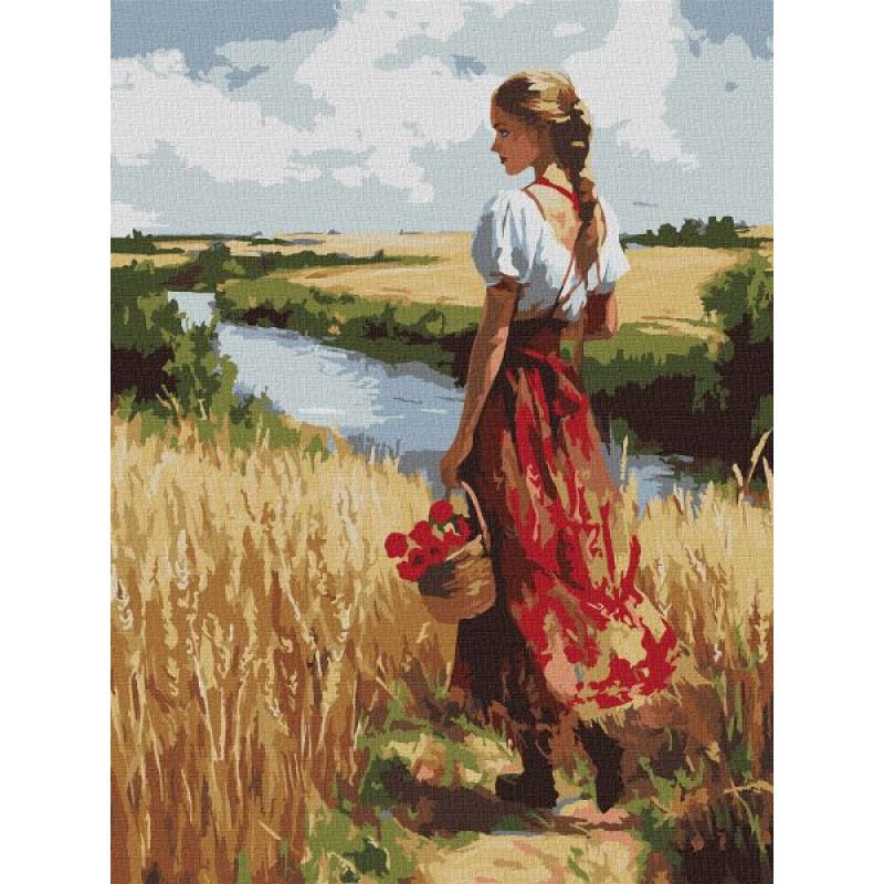 Картина за номерами - Українка та лани ©art_selena_ua