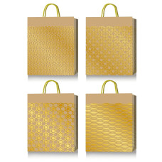 Пакет паперовий подарунковий, М:26х32х10см, тиснення фольгою BM.200047