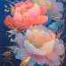 Щоденник недатов. поліграфічний PEONY, A5, темно-синій, 336 стор