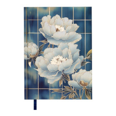 Щоденник недатов. поліграфічний PEONY, A5, блакитний, 336 стор