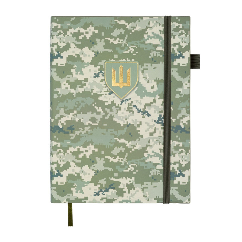 Щоденник недат. MILITARY, A5, світло-зелений, штуч.шкіра, 336 стор