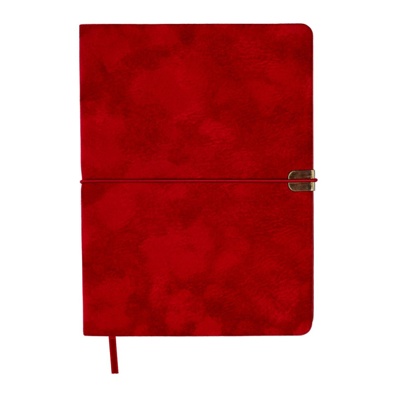 Щоденник недат. VELOUR, A5, червоний, штуч.шкіра, 336 стор