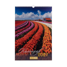 Календар настінний 2027 р., А3, 1 пружина, Seasons landscape