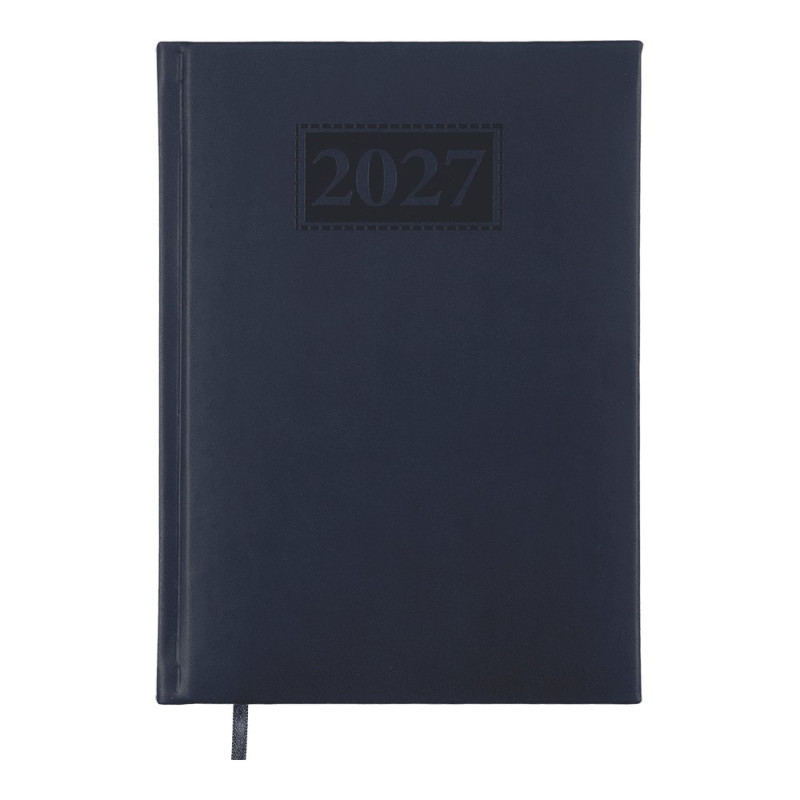 Щоденник датов. 2027 GENTLE, A5, синій, штуч. шкіра/поролон