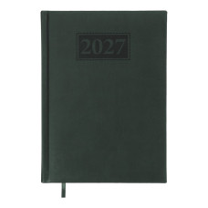 Щоденник датов. 2027 GENTLE, A5, зелений, штуч. шкіра/поролон