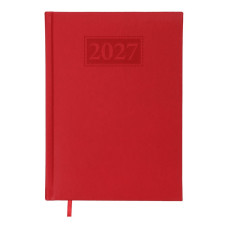 Щоденник датов. 2027 GENTLE, A5, червоний, штуч. шкіра/поролон