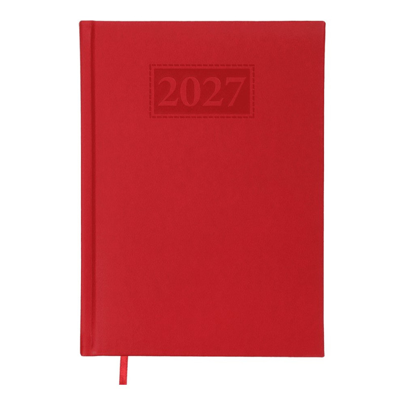 Щоденник датов. 2027 GENTLE, A5, червоний, штуч. шкіра/поролон