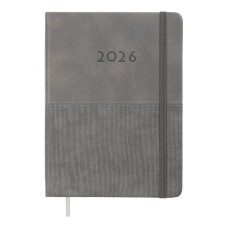 Щоденник датов. 2027 FORTUNA, A5, сірий, штучна шкіра