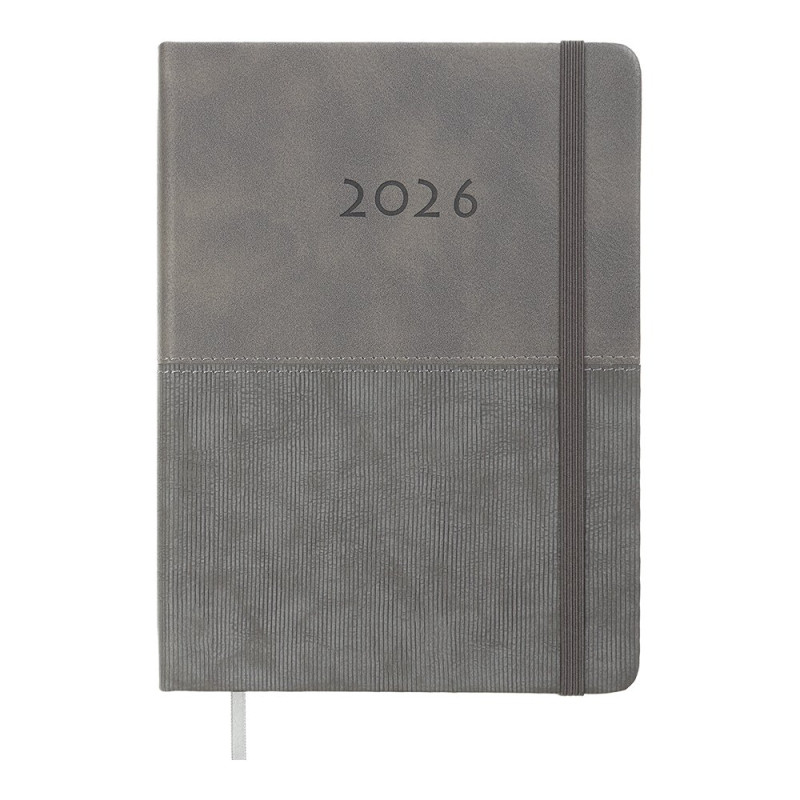 Щоденник датов. 2027 FORTUNA, A5, сірий, штучна шкіра