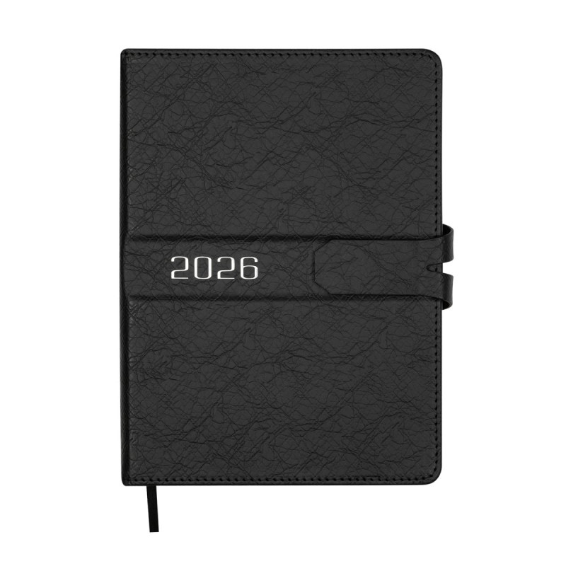 Щоденник датов. 2027 BELLE, A5, чорний, штучна шкіра/поролон