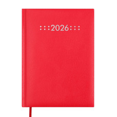 Щоденник датов. 2027 CLASSIC, A5, червоний, вінілпапір/поролон