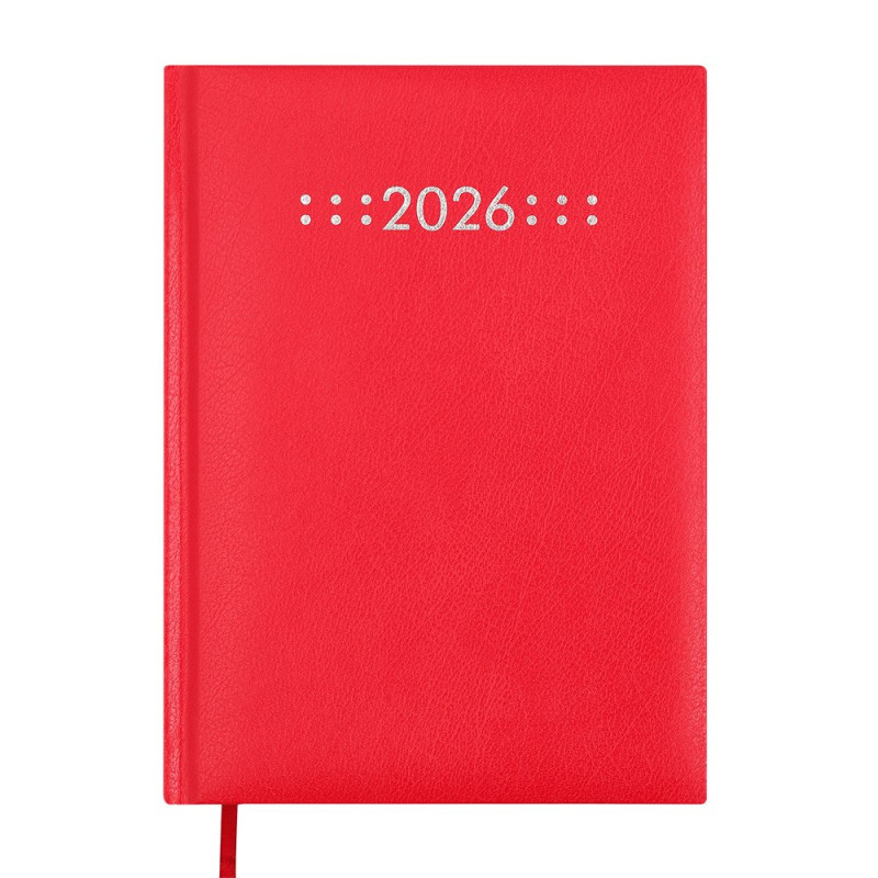 Щоденник датов. 2027 CLASSIC, A5, червоний, вінілпапір/поролон