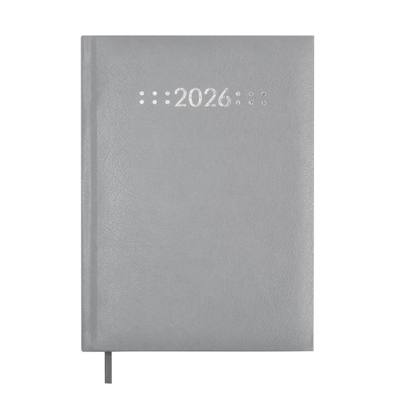 Щоденник датов. 2027 CLASSIC, A5, сірий, вінілпапір/поролон