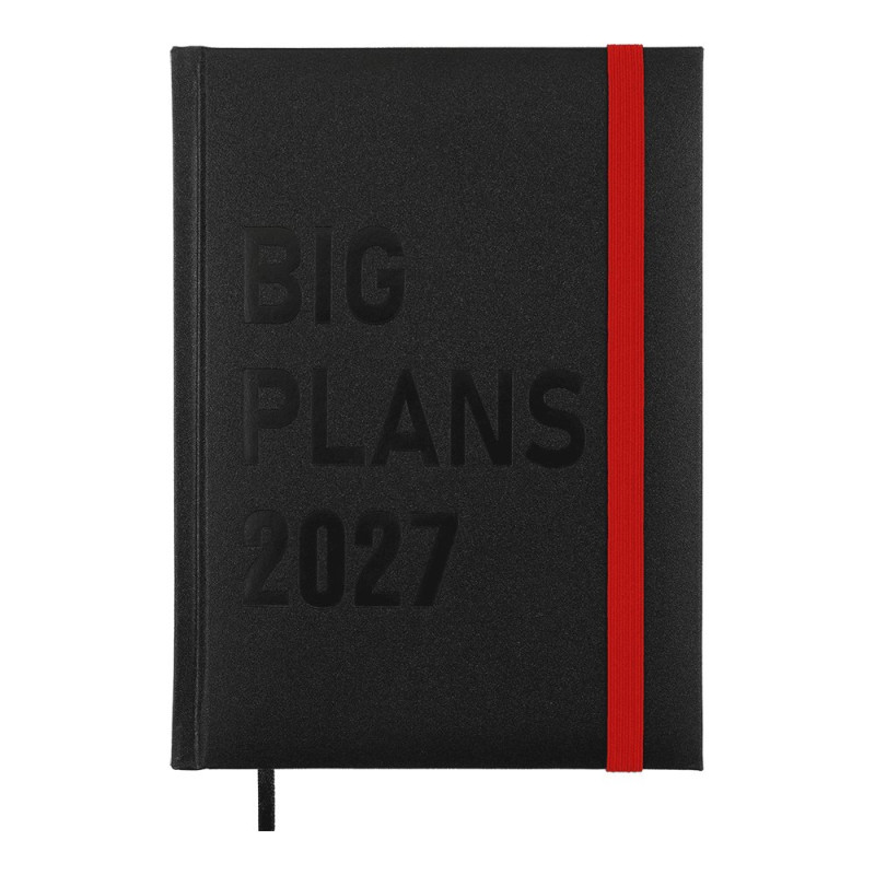 Щоденник датов. 2027 PLANS, A5, чорний, вінілпапір/поролон