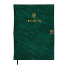 Щоденник датов. 2027 PATRIOT VELOUR, A5, зелений, штучна шкіра