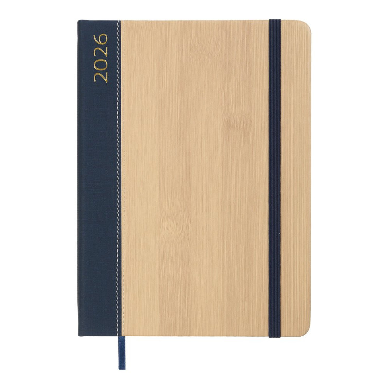 Щоденник датов. 2027 BARK, A5, синій, штуч.шкіра