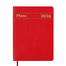 Щоденник датов. 2027 MEMORY, A5, червоний, штуч.шкіра