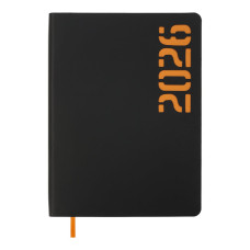 Щоденник датов. 2027 NEON, A5, помаранчевий, штуч.шкіра