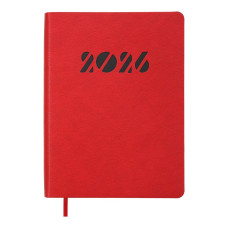 Щоденник датов. 2027 INVISIBLE, A5, червоний, штуч.шкіра