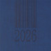 Щоденник датов. 2027 CODE, A5, синій, штуч. шкіра/поролон
