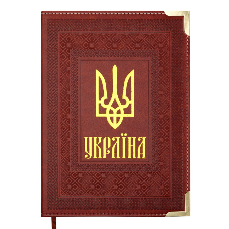Щоденник датов. 2027 STATUT, A5, коричневий, штуч. шкіра/поролон