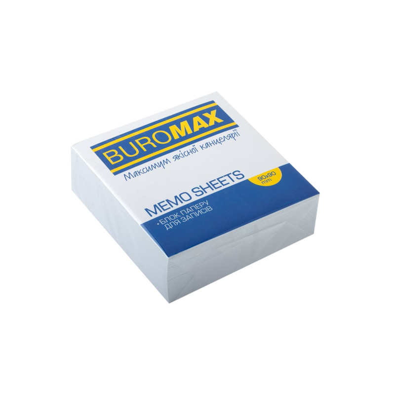 Блок білого паперу для нотаток JOBMAX 90х90х30мм., скл.