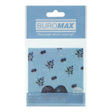 Блок пластиковий для нотаток з клейким шаром BLUEBERRY ARABESKI, 75x75мм, 50 арк., прозорий, блис