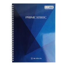 Зошит на пружині PRIME А4, 96л., клітка, в картонній обкладинці, синій