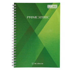 Зошит на пружині PRIME А5, 96л., клітка, в картонній обкладинці, салатовий