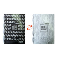 Книга для нотаток DOUBLE А5, 96 арк., пружина, кл., тв. лам. палітурка, чорний
