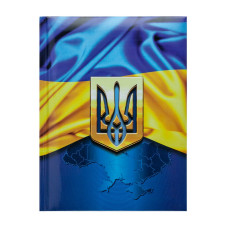 Записна книжка UKRAINE, А-5, 80л., кл., тв. обкл., глян. лам. с поролоном, т.-синій