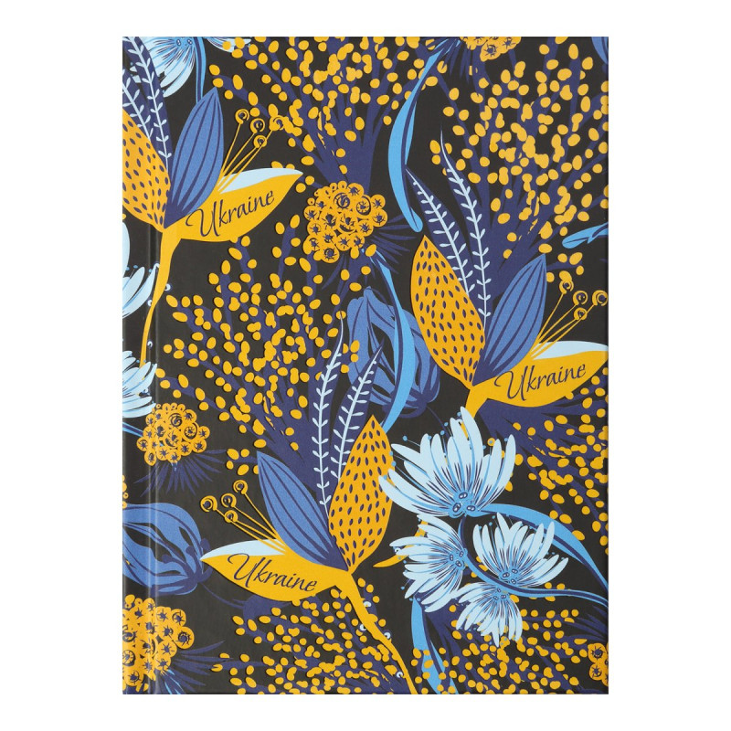 Блокнот FLORA, А-6, 64л., кл., тв. обкл., мат. лам.+лак, чорний