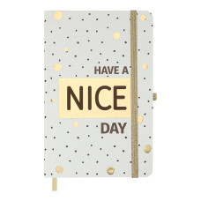 Книжка записна POSITIVO, на гумці, 136х207мм, 96 арк., кліт., офсет крем., тв.лам.обкл., біла