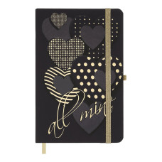 Книжка записна TRENDY, на гумці, 136х207мм, 96 арк., кліт., офсет крем., тв.лам.обкл., фіолетова