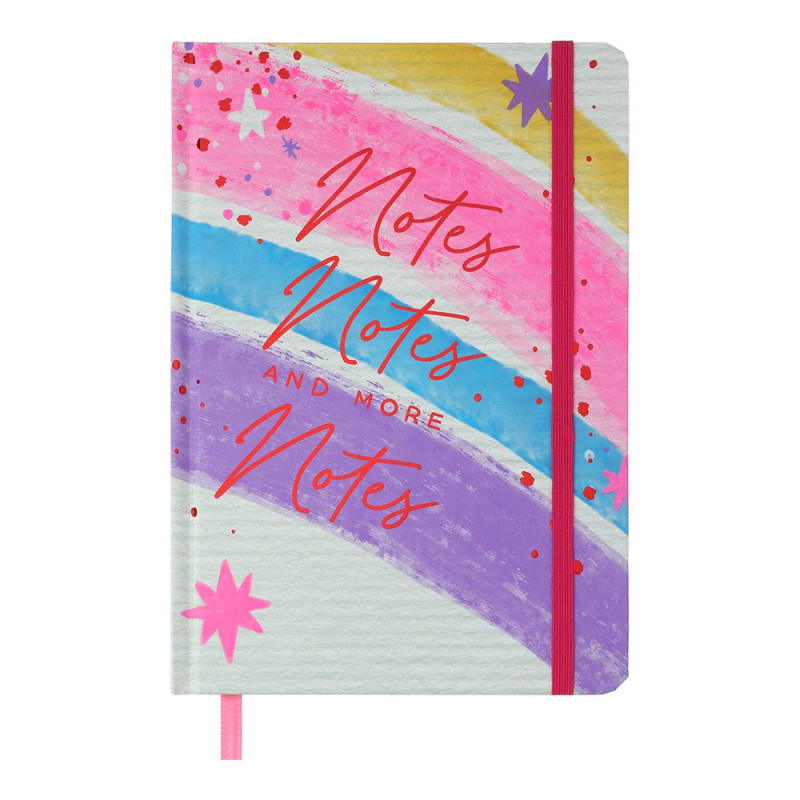 Книжка записна NEON, на гумці, А5, 96 арк., клітинка, офсет крем., тв.лам.обл., рожева