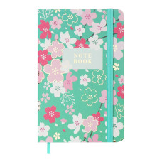 Книжка записна BLOSSOM, на гумці, А6, 80 арк., клітинка., офсет крем., тв.лам.обл., блакитна