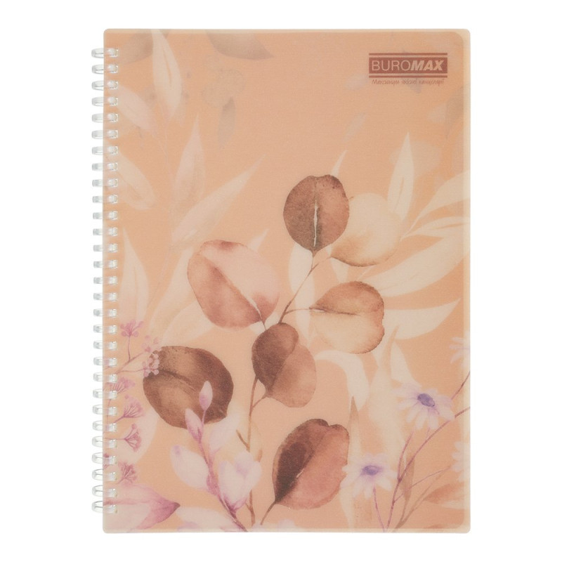 Зошит для записів PEACH ARABESKI, B5, 80 арк., клітинка, пластикова обкладинка, персиковий