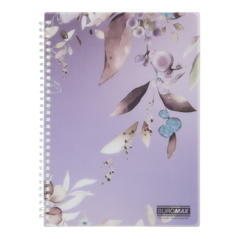 Зошит для записів LILAC ARABESKI, B5, 80 арк., клітинка, пластикова обкладинка, сливовий