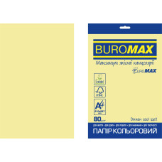 Папір кольоровий Euromax 80г/м2, PASTEL, жовтий, 20арк.