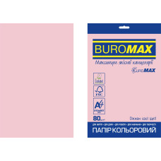 Папір кольоровий Euromax 80г/м2, PASTEL, рожевий, 20арк.
