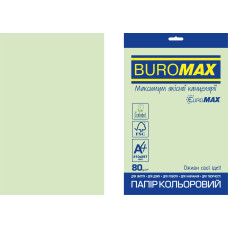 Папір кольоровий Euromax 80г/м2, PASTEL, світло-зелений, 20арк.