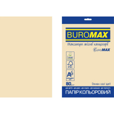 Папір кольоровий Euromax 80г/м2, PASTEL, кремовий, 20арк.