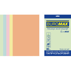 Набір кольорового паперу PASTEL, EUROMAX, А4, 80г/м2 (5х50/250арк.)
