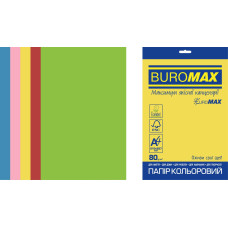 Папір кольоровий Euromax 80г/м2, INTENSIVE, 5кольорів, 50арк.