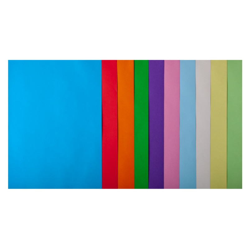 Набір кольорового паперу А4, 80г/м2, PASTEL+INTENSIV, 10кол., 50арк.
