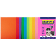 Набір кольорового паперу А4, 80г/м2, NEON+INTENSIV, 10кол., 20арк.